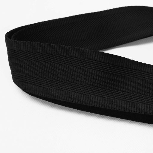 Black bag strap, 5 cm wide, silver