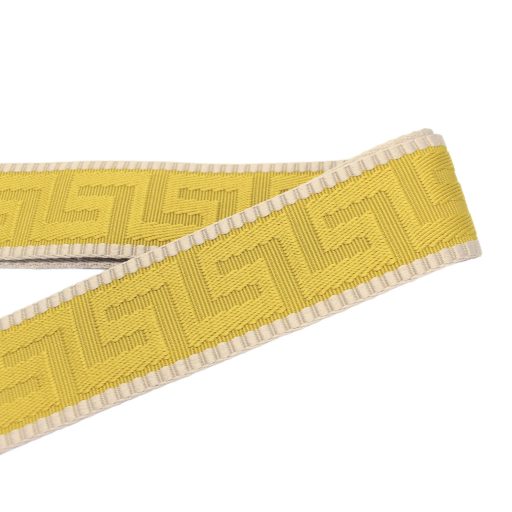 Yellow bag strap, 5 cm wide, silver