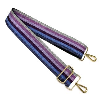 Sparkling Rainbow-striped Bag Strap, Purple