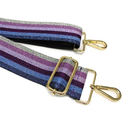 Sparkling Rainbow-striped Bag Strap, Purple