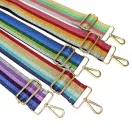 Sparkling Rainbow-striped Bag Strap, Green