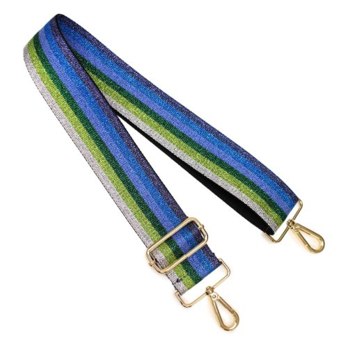 Sparkling Rainbow-striped Bag Strap Blue