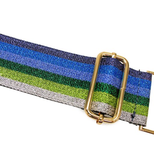 Sparkling Rainbow-striped Bag Strap Blue