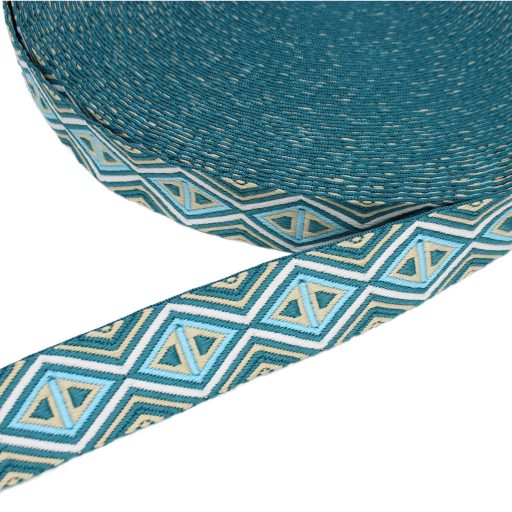 Turquoise Coloured Bag Webbing, 38 mm