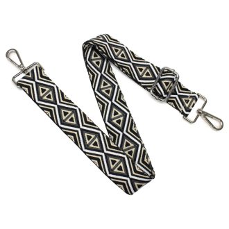 Colorful Adjustable Bag Strap, Black– 4 cm Wide