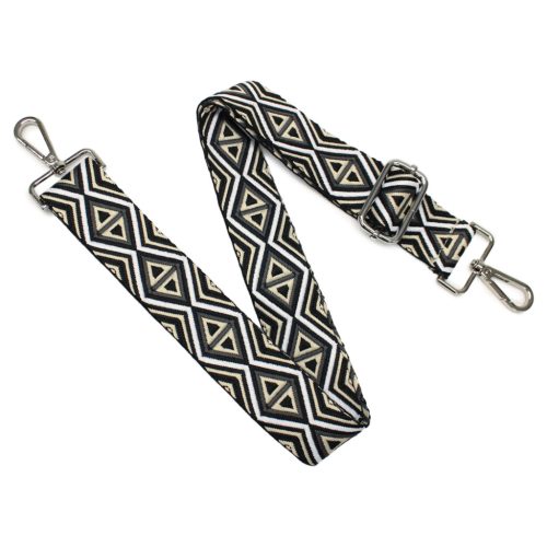 Colorful Adjustable Bag Strap, Black– 4 cm Wide