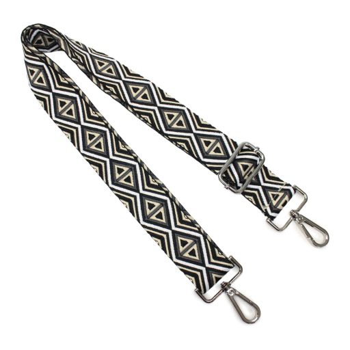 Colorful Adjustable Bag Strap, Black– 4 cm Wide