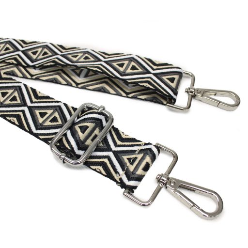 Colorful Adjustable Bag Strap, Black– 4 cm Wide