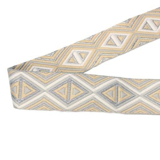 Beige-Silver woven Webbing, 38 mm