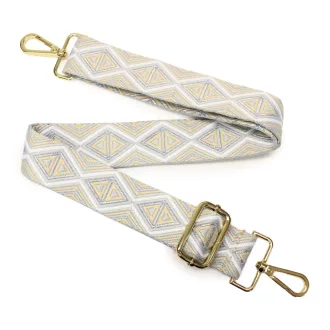 Colorful Adjustable Bag Strap, Beige Silver– 4 cm Wide