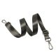 Grey satin bag strap, 2,5 cm wide, silver