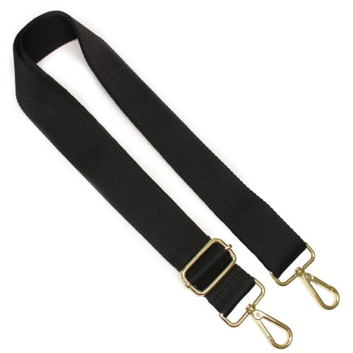 bag shoulder strap black 40 mm, Gold