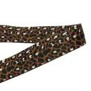 Leopard patterned Wide Handbag Strap, Beige, 50 mm