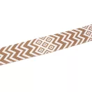 Beige White, geometric patterned Woven Webbing, 50 mm