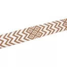 Beige White, geometric patterned Woven Webbing, 50 mm