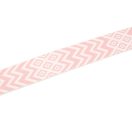 Pink White, geometric patterned Woven Webbing, 50 mm