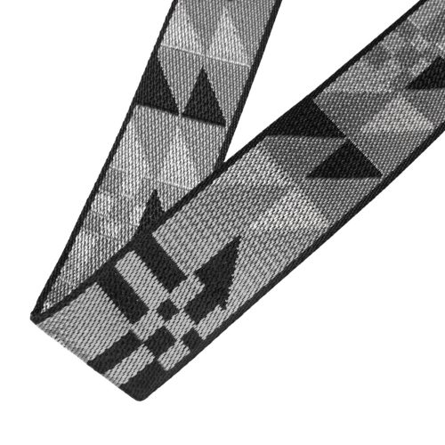 Grey Black, geometric patterned Woven Webbing, 50 mm
