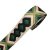 Green, geometric patterned Woven Webbing, 50 mm