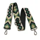 Green, geometric patterned Woven Webbing, 50 mm