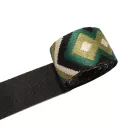 Green, geometric patterned Woven Webbing, 50 mm