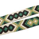 Green, geometric patterned Woven Webbing, 50 mm