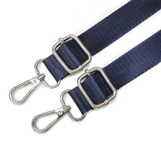Adjustable lenght backpack strap set, dark blue, 1" - 25 mm wide