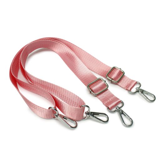 Adjustable lenght backpack strap set, pink, 1" - 25 mm wide