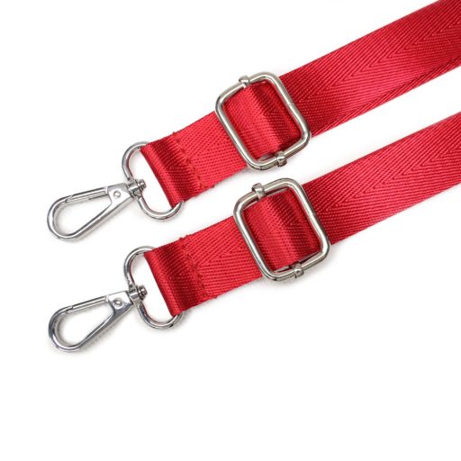 Adjustable lenght backpack strap set, red, 1" - 25 mm wide