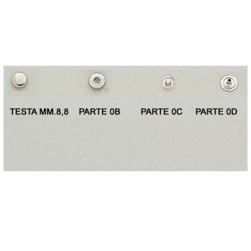 Single Cap Glove Snap Setter Set, 8,8 mm