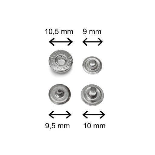 Single Cap Glove Snap Setter Set, 10,5 mm