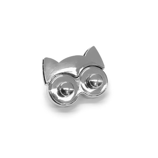 Owl or Cat-Shaped Bag Clasp – Silver coloured