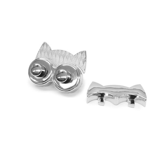 Owl or Cat-Shaped Bag Clasp – Silver coloured