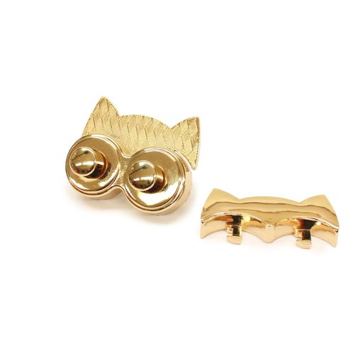 Owl or Cat-Shaped Bag Clasp – Gold coloured