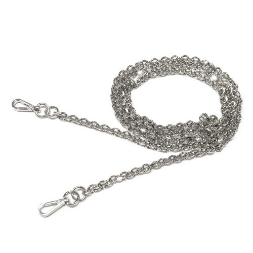 Round Link Handbag Chain Nickel,  with Carabiners, 120 cm