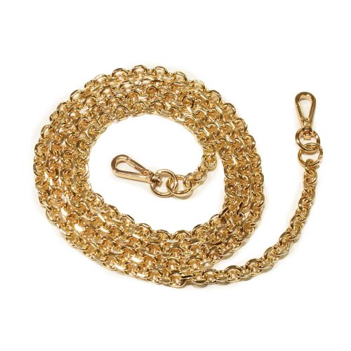 Round Handbag Chain Gold,  with Carabiners, 120 cm