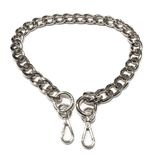 Handbag Strap Chain with Giant Links, Nickel, 55 cm