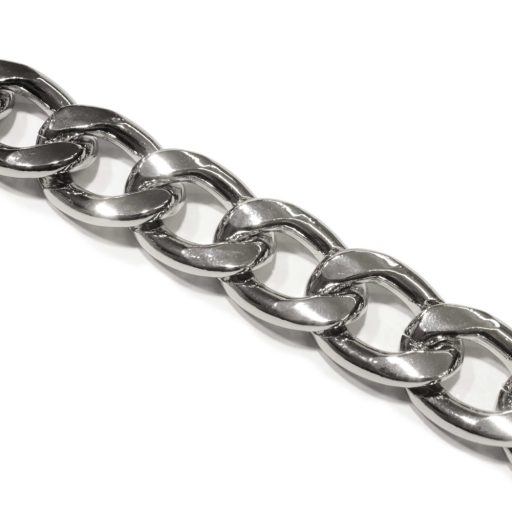 Handbag Strap Chain with Giant Links, Nickel, 55 cm