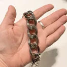 Handbag Strap Chain with Giant Links, Nickel, 55 cm