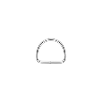 Welded Steel D-Ring – 20 mm, Silver Finish