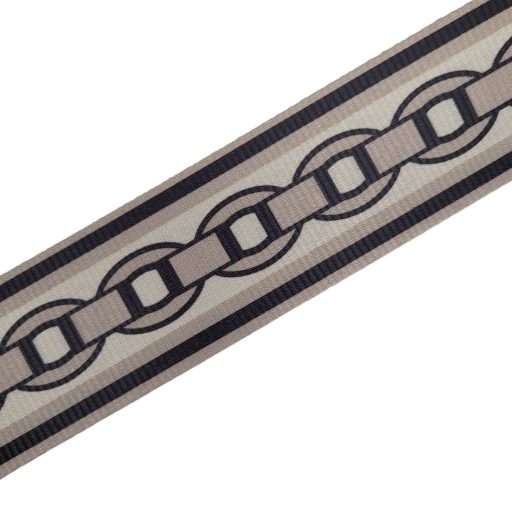 Black White Satin Webbing, 50 mm