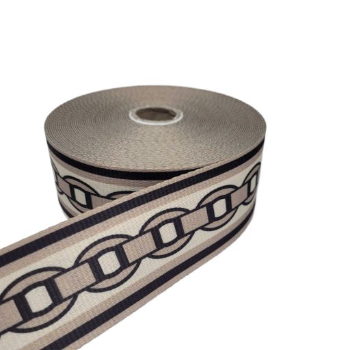 Black White Satin Webbing, 50 mm