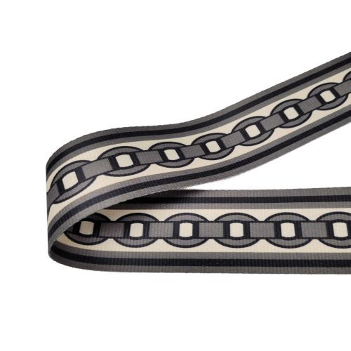 Black White Satin Webbing, 50 mm