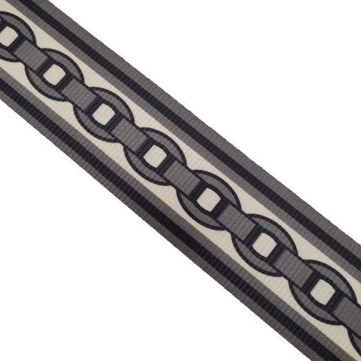 Black White Satin Webbing, 50 mm