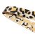 Leopard patterned patterned Woven Webbing, Black-Beige-Gold, 50 mm