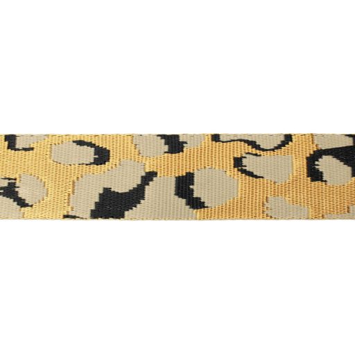 Beige Coloured Satin Webbing Leopard Pattern, 40 mm