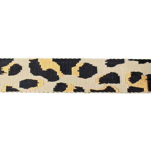 Beige Coloured Satin Webbing Leopard Pattern, 40 mm