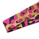 Pink Coloured Satin Webbing Leopard Pattern, 40 mm
