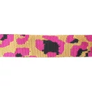 Pink Coloured Satin Webbing Leopard Pattern, 40 mm