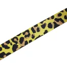 Leopard patterned patterned Woven Webbing, Black-yellow, 50 mm
