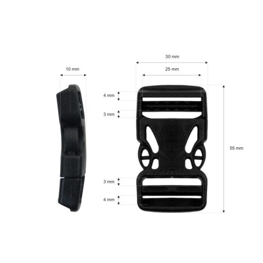 Plastic Quick Release Strap Buckle, 25 mm